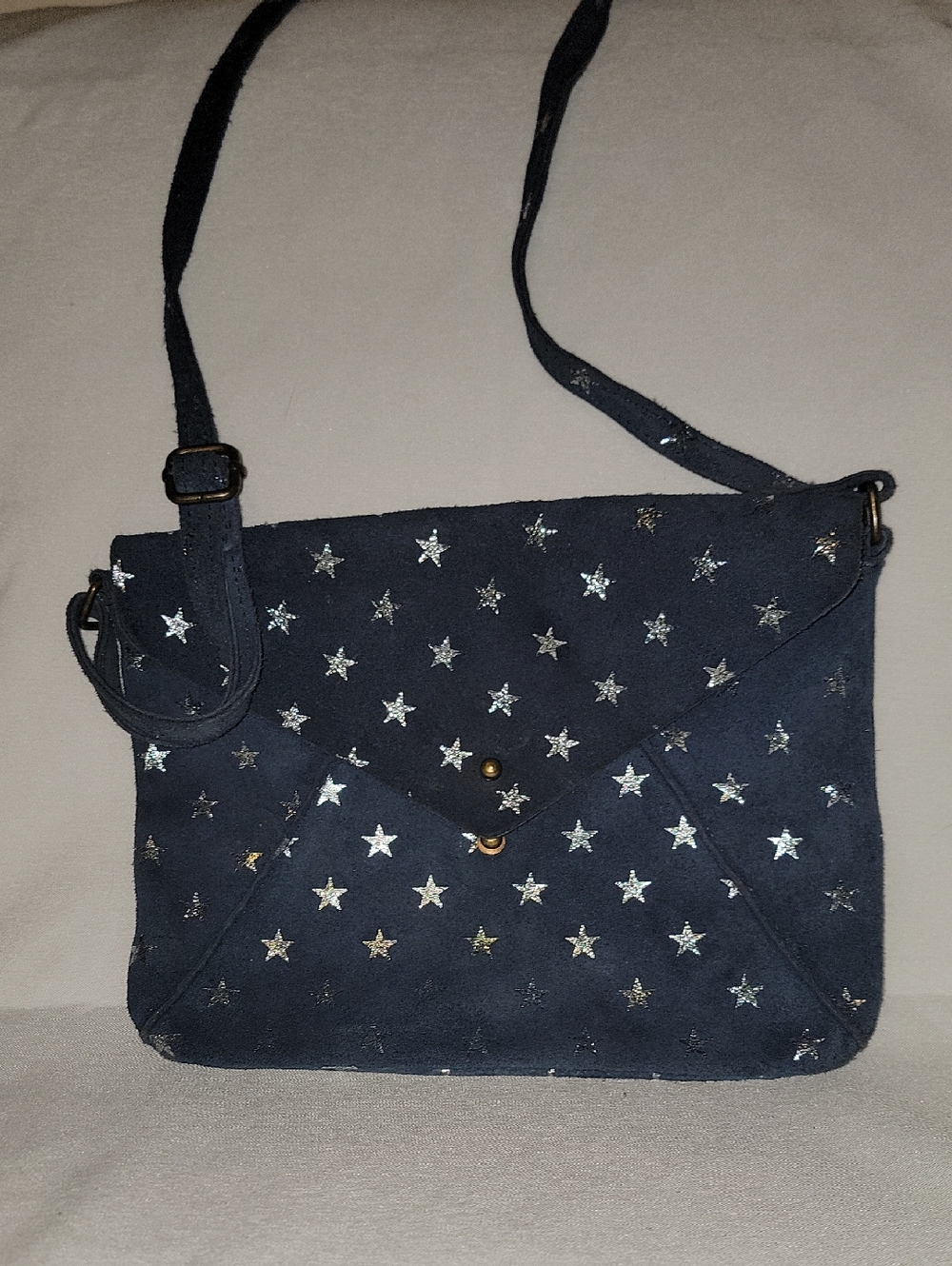 Free People We The Free "Delilah" Starry Blue Suede Crossbody Bag.